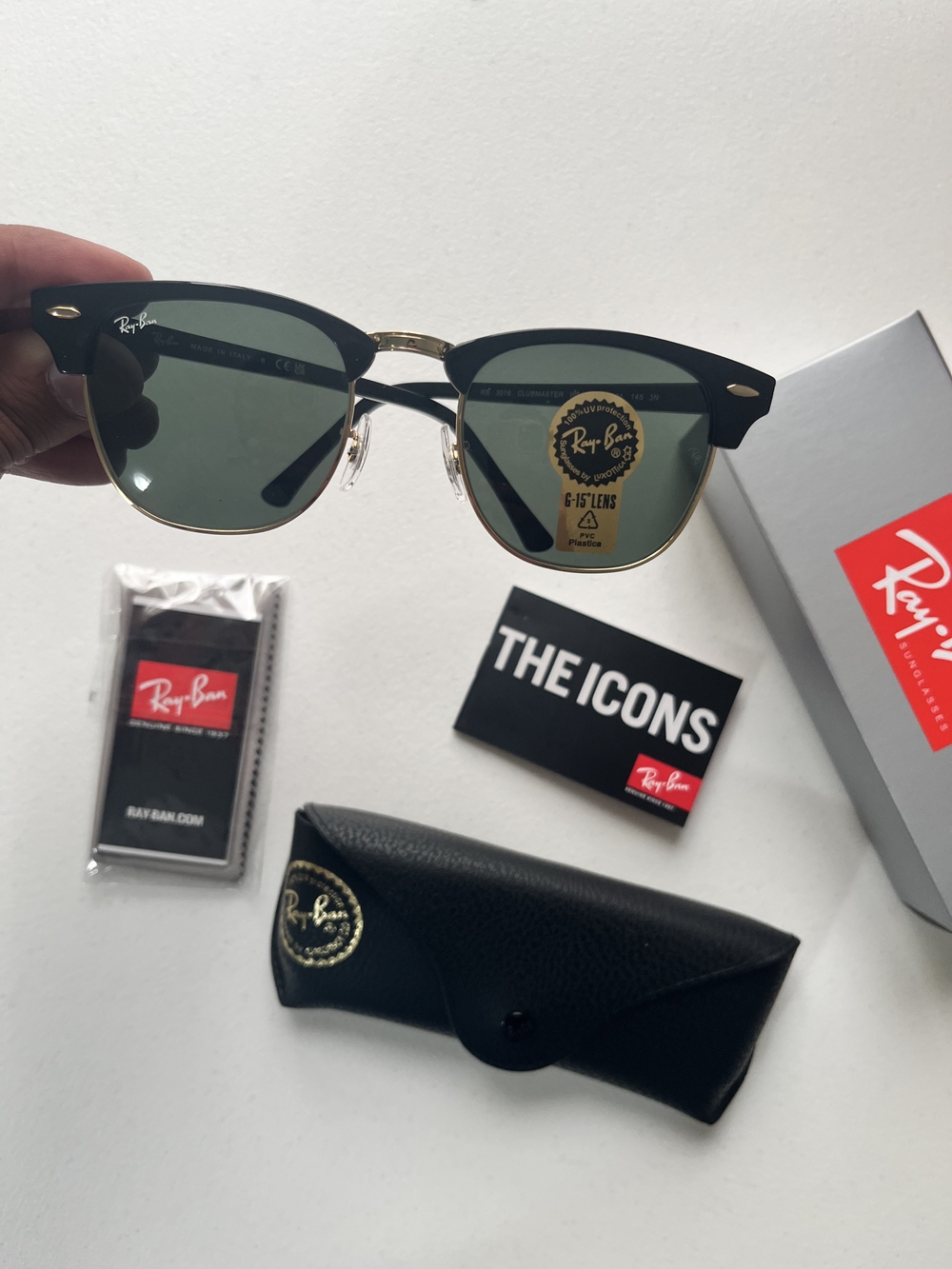 Ray-Ban Clubmaster Men’s Sunglasses in Black/Gold